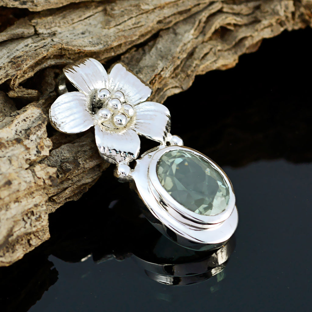 Green Amethyst Versatile German 92.5 Silver Solitaire Ana Cocktail Green Pendant Jewellery