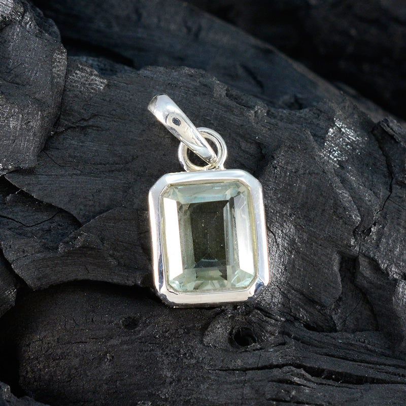Green Amethyst Dainty German Sterling Silver Solitaire Laura Trendy Green Pendant Jewellery