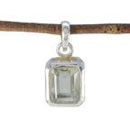 Green Amethyst Dainty German Sterling Silver Solitaire Light Green Pendant