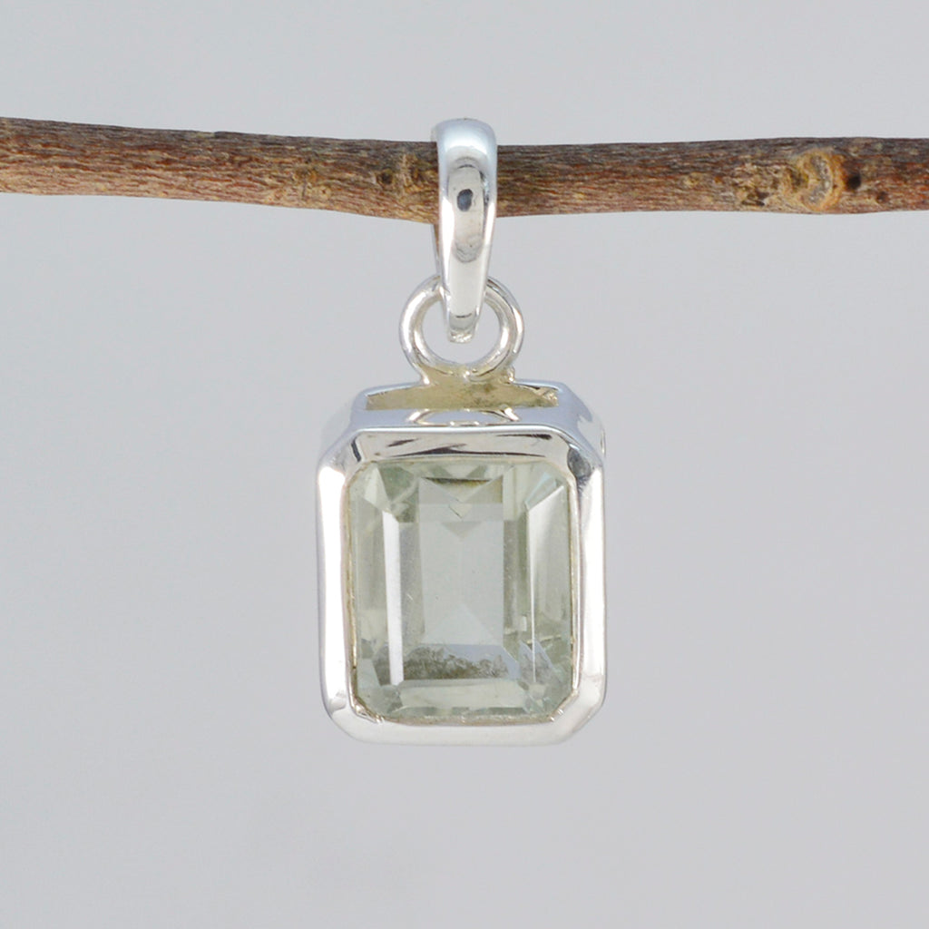 Green Amethyst Dainty German Sterling Silver Solitaire Laura Trendy Green Pendant Jewellery