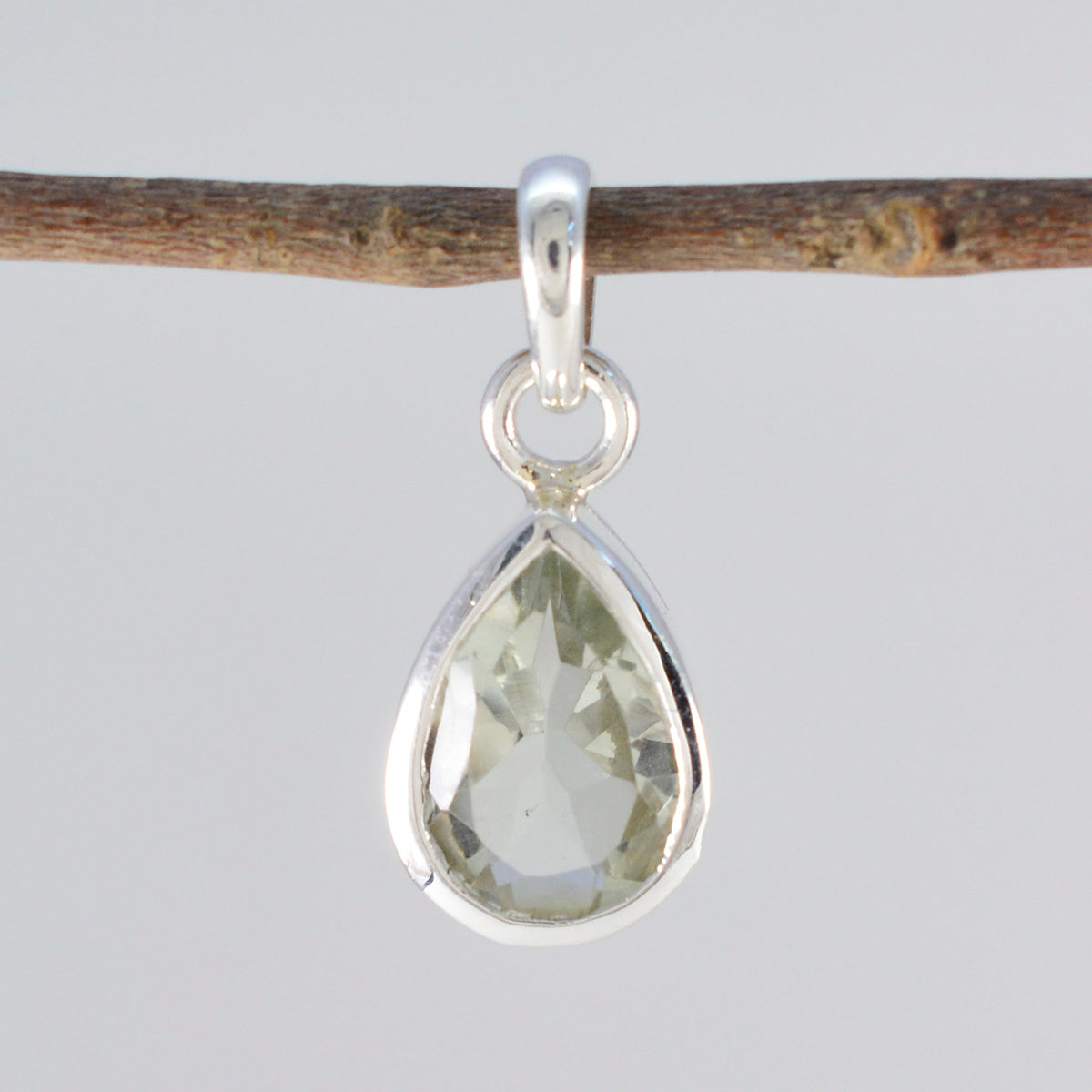 Green Amethyst Elegant Japanese Sterling Silver Solitaire Rina Bubble Green Pendant Jewellery