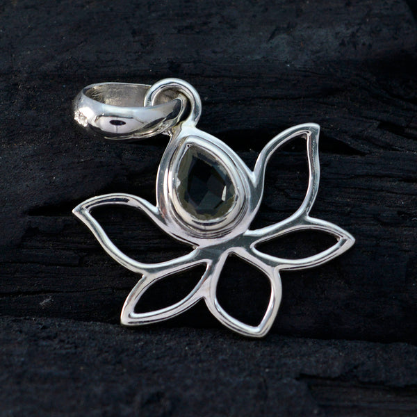 Green Amethyst Elegant Korean 925 Silver Solitaire Hye-jin Rope-Wire Green Pendant Jewelry