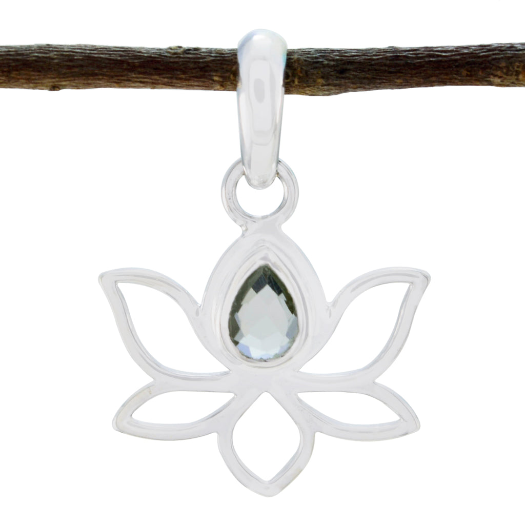 Green Amethyst Elegant Korean 925 Silver Solitaire Light Green Pendant