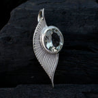 Green Amethyst Dainty Spanish 925 Silver Solitaire Isla Cocktail Green Pendant Jewelry