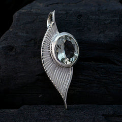 Grön ametist, elegant spanskt 925 silver solitaire ö cocktailgrönt hänge smycke