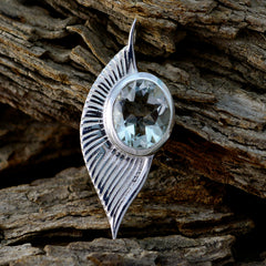 Grön ametist, elegant spanskt 925 silver solitaire ö cocktailgrönt hänge smycke