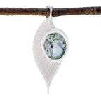 Green Amethyst Dainty Spanish 925 Silver Solitaire Light Green Pendant