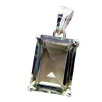Green Amethyst Elegant Korean Silver Solitaire Rina Signet Green Pendant Jewelry
