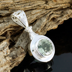 Green Amethyst Featherlight Italian Silver Solitaire Scarlett propsel Green Pendant Jewelry