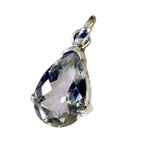 Green Amethyst Eye-catching French 92.5 Silver Solitaire Tereza Glamorous Green Pendant Jewellery