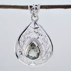 Green Amethyst Statement German Sterling Silver Solitaire Layla Filigree Green Pendant Jewellery