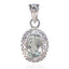 Green Amethyst Statement Italian 92.5 Silver Solitaire Light Green Pendant