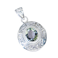 Pendentif solitaire Sophia vintage en argent espagnol et améthyste verte