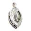 Green Amethyst Statement French Sterling Silver Solitaire Light Green Pendant