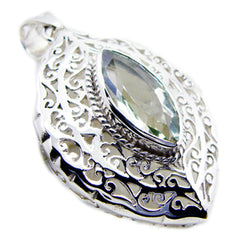 Pendente retrò Stella in argento sterling francese con ametista verde e solitario