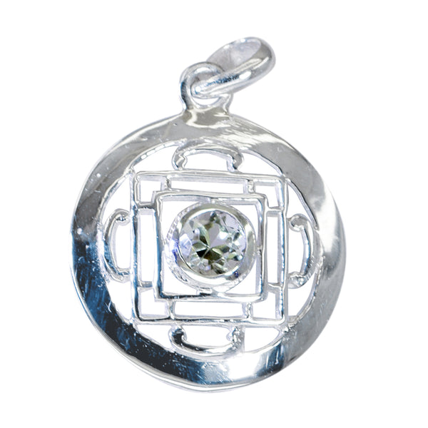 Green Amethyst Essential French Sterling Silver Solitaire Ivana Victorian Green Pendant Jewellery