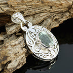 Green Amethyst Statement German 92.5 Silver Solitaire Natalia Geometric Green Pendant Jewellery