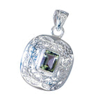 Green Amethyst Edgy French Silver Solitaire Camilla Vintage Green Pendant Jewelry