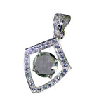 Green Amethyst Eye-catching Indian Silver multiple Nisa Modern Green Pendant Jewelry