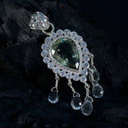 Green Amethyst Statement African Sterling Silver multiple Autumn Glamorous Green Pendant Jewellery