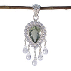 Green Amethyst Statement African Sterling Silver multiple Light Green Pendant