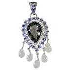 Green Amethyst Statement African Sterling Silver multiple Autumn Glamorous Green Pendant Jewellery