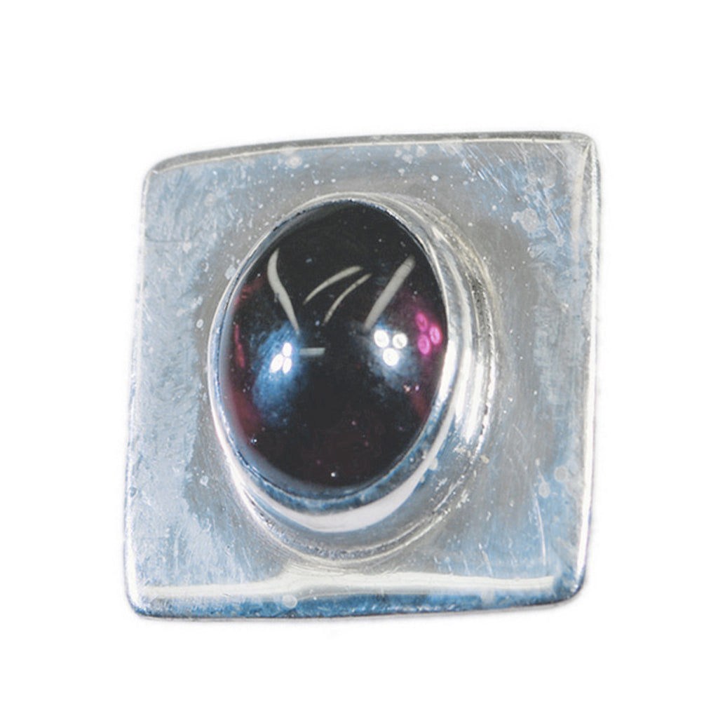 Garnet Featherlight Mexican 92.5 Silver Solitaire Red Pendant