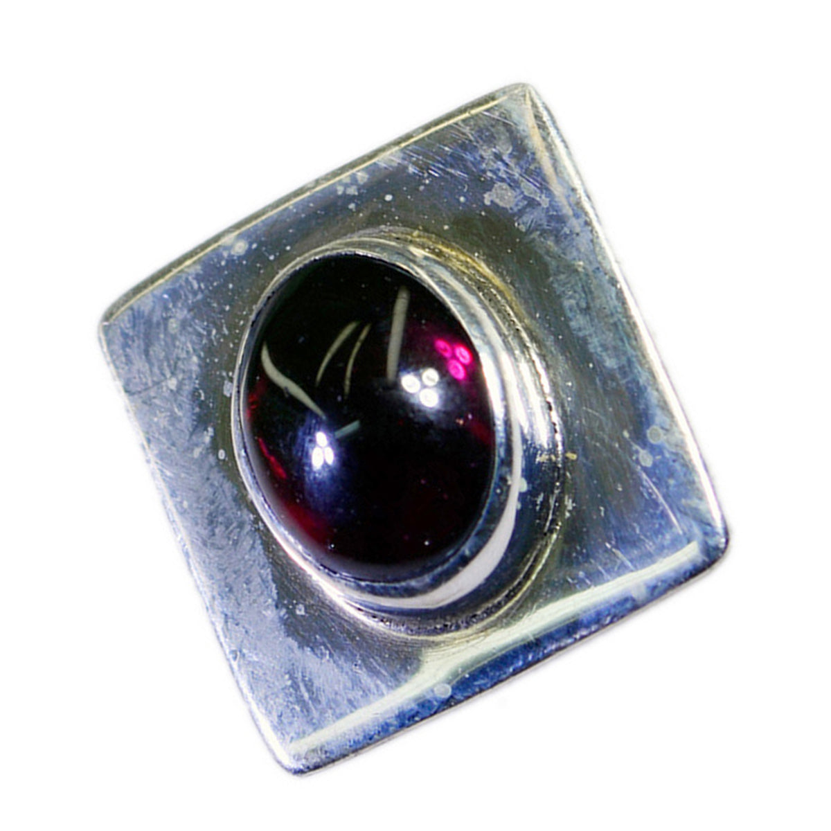 Granaat, sierlijke Franse sterling zilveren solitaire Alejandra Bubble Red hanger sieraden Secundaire afbeelding