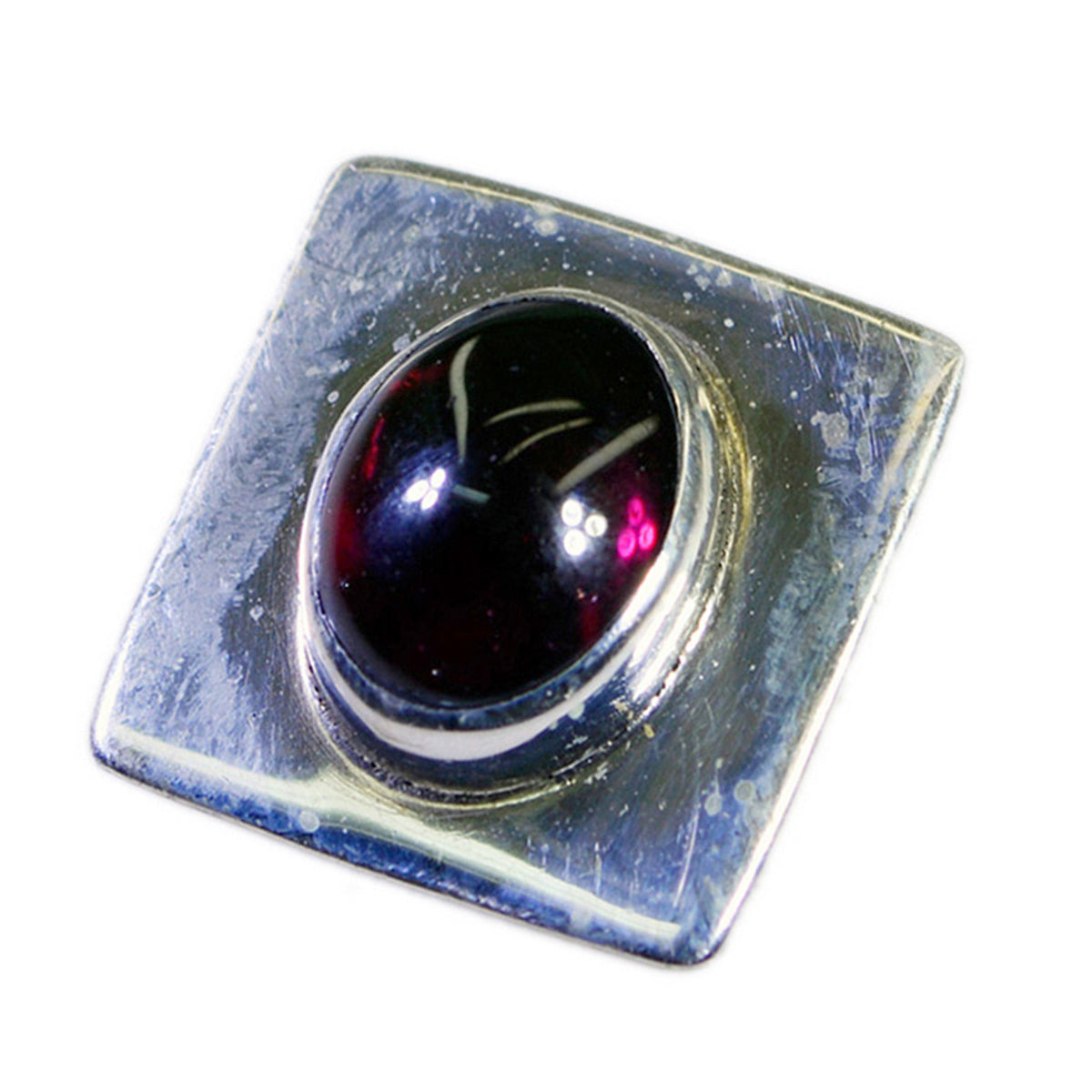 Garnet Dainty French Sterling Silver Solitaire Alejandra Bubble Red Pendant Jewellery