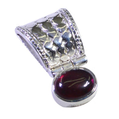 Garnet Whisper-thin Spanish Sterling Silver Solitaire Andrea Modern Red Pendant Jewellery