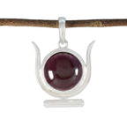 Garnet Dainty German Sterling Silver Solitaire Red Pendant