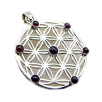Garnet Statement German Sterling Silver multiple Red Pendant
