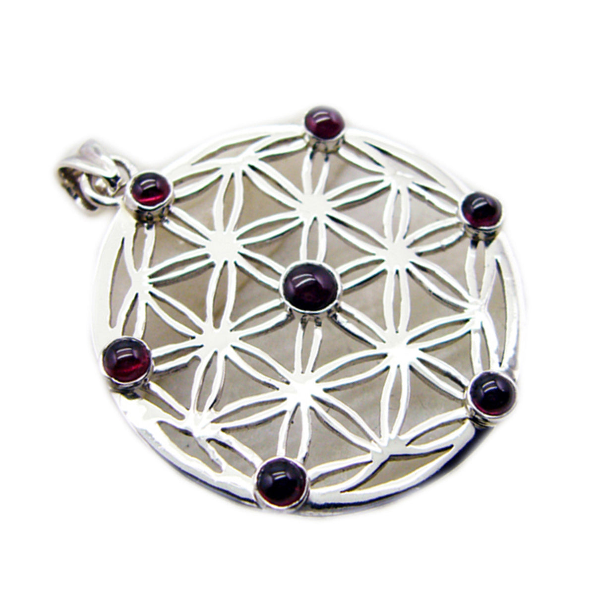 Garnet Statement German Sterling Silver multiple Laura Filigree Red Pendant Jewellery Главное изображение товара