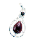 Garnet Tiny Egyptian 925 Silver Toi et Moi Greta Abstract Red Pendant Jewelry