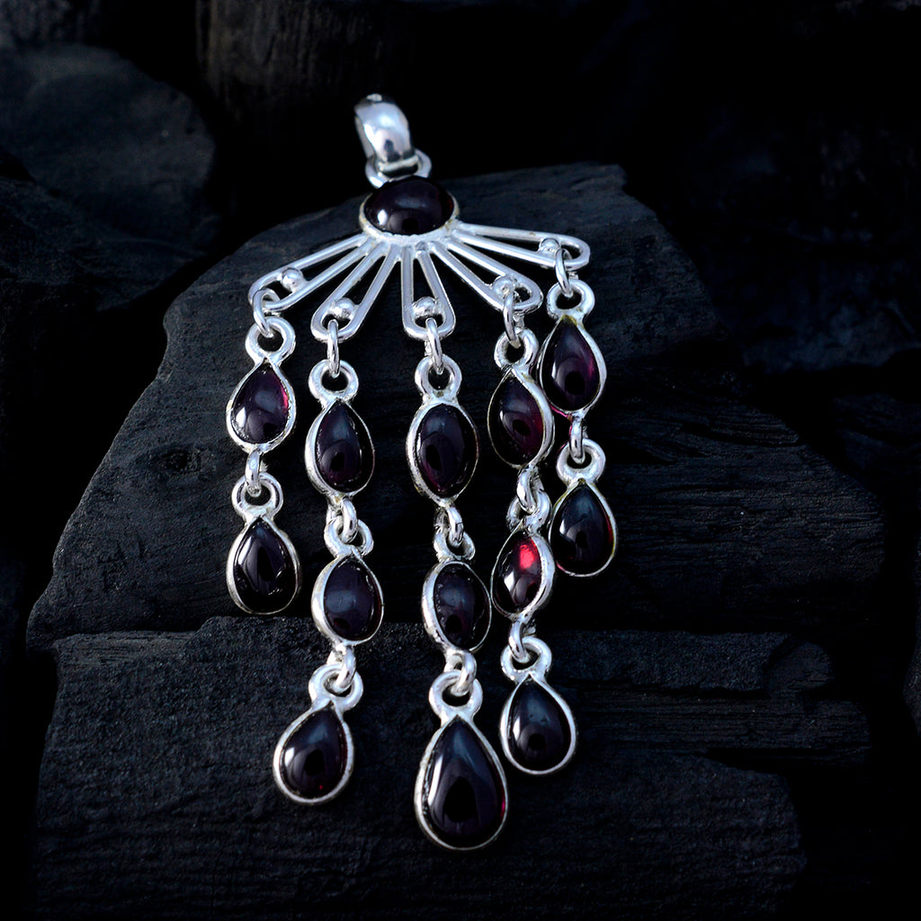 Garnet Mid-weight Egyptian Silver multiple Leah Cocktail Red Pendant Jewelry