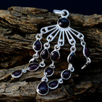 Garnet Mid-weight Egyptian Silver multiple Leah Cocktail Red Pendant Jewelry