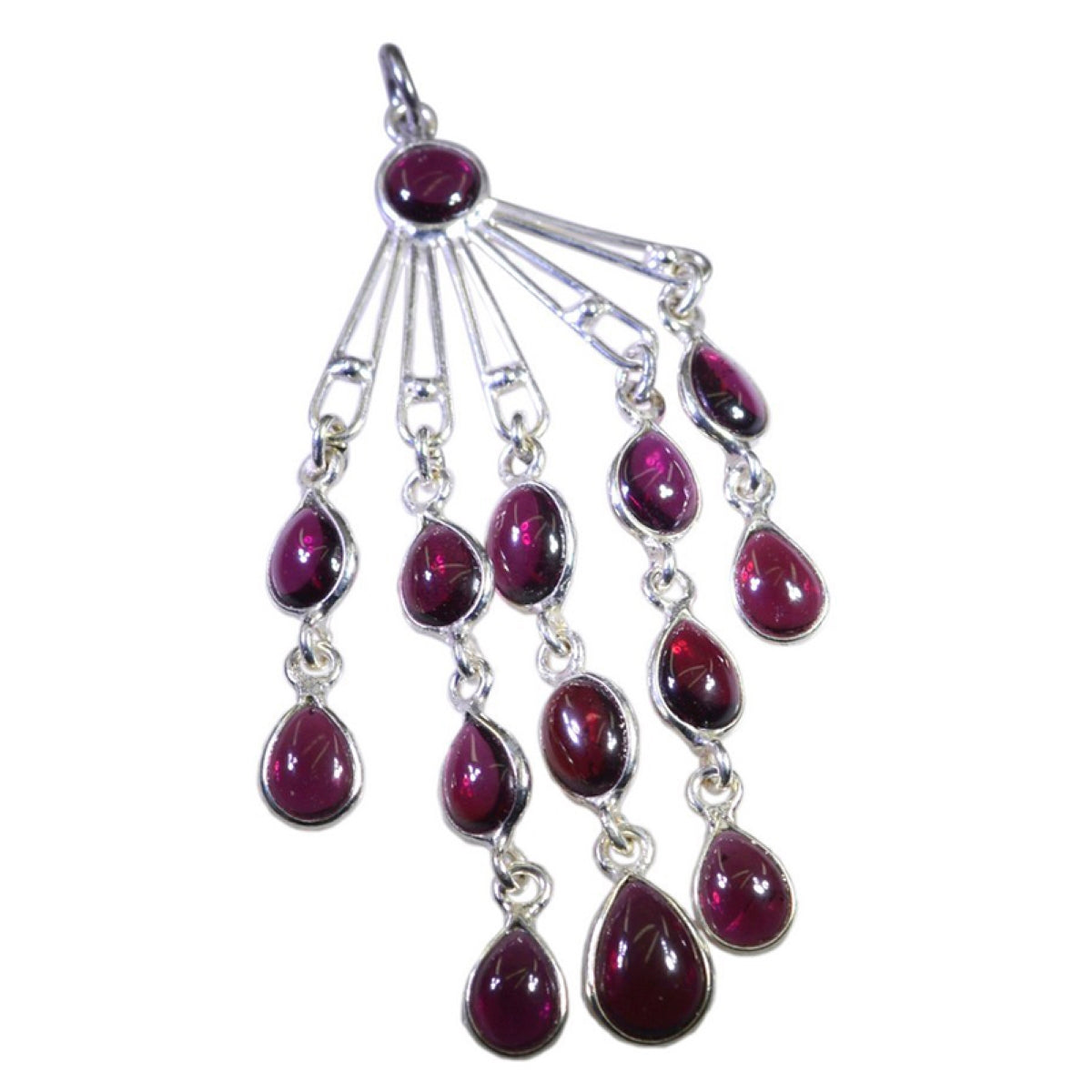 Garnet Mid-weight Egyptian Silver multiple Leah Cocktail Red Pendant Jewelry