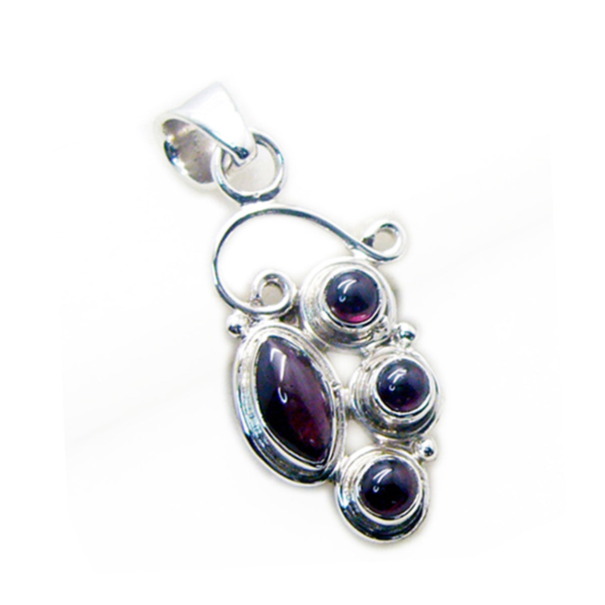 Garnet Eye-catching Latin American Silver quarter Lucy Modern Red Pendant Jewelry Главное изображение товара