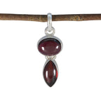 Garnet Whisper-thin Turkish Sterling Silver Toi et Moi Red Pendant