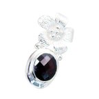 Garnet Essential Italian Silver Solitaire Andrea Signet Red Pendant Jewelry