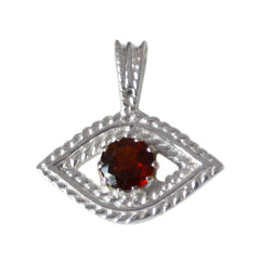 Garnet Featherlight American Sterling Silver Solitaire Red Pendant
