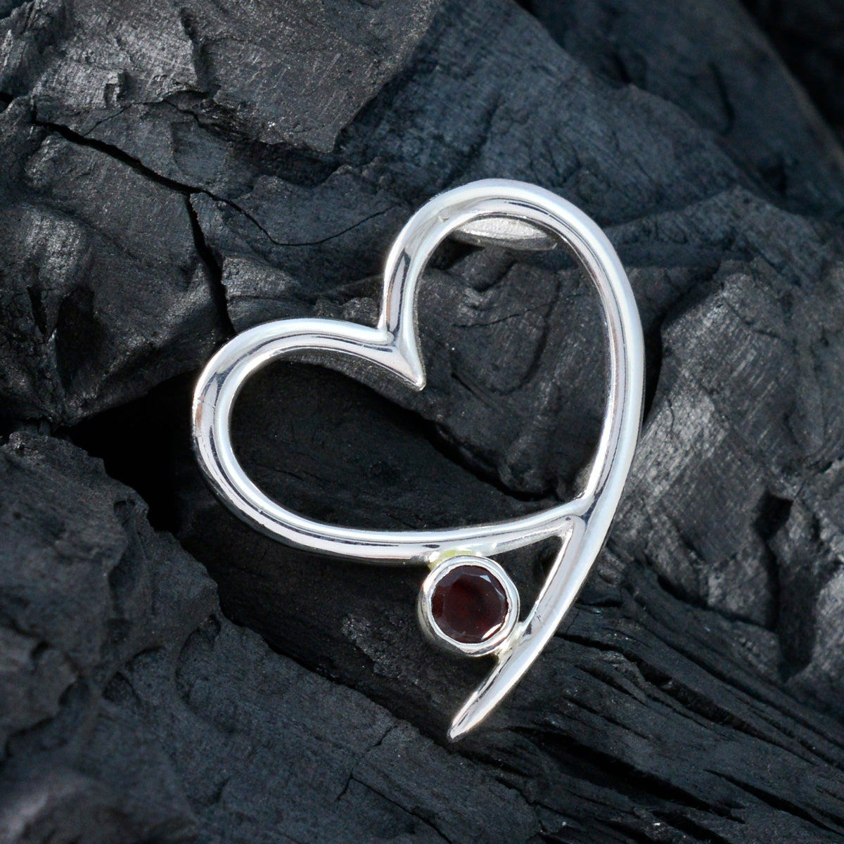 Garnet Elegant Korean 925 Silver Solitaire Ying Engagement Red Pendant Jewelry