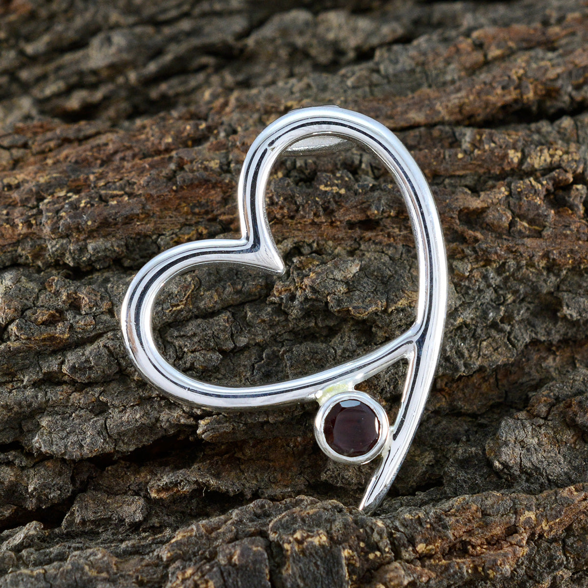 Garnet Elegant Korean 925 Silver Solitaire Ying Engagement Red Pendant Jewelry