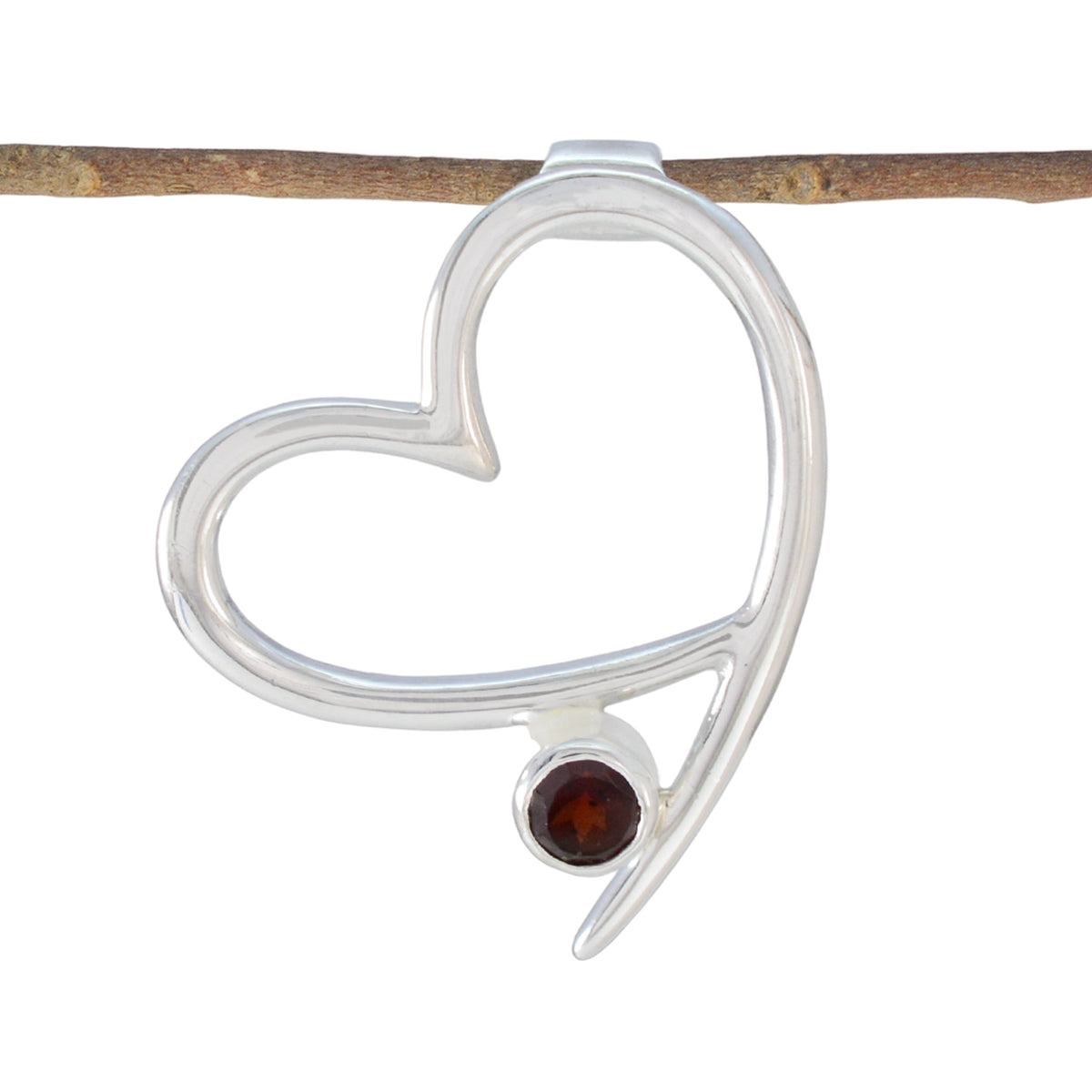 Garnet Elegant Korean 925 Silver Solitaire Red Pendant Главное изображение товара