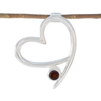 Garnet Elegant Korean 925 Silver Solitaire Red Pendant