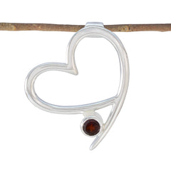 Garnet Elegant Korean 925 Silver Solitaire Red Pendant