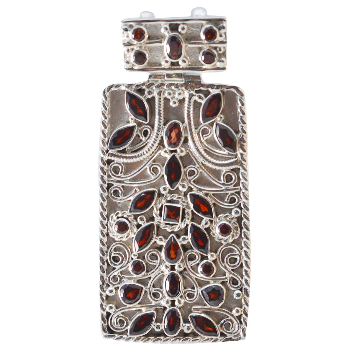 Garnet Chunky Egyptian 92.5 Silver multiple Red Pendant Immagine principale del prodotto