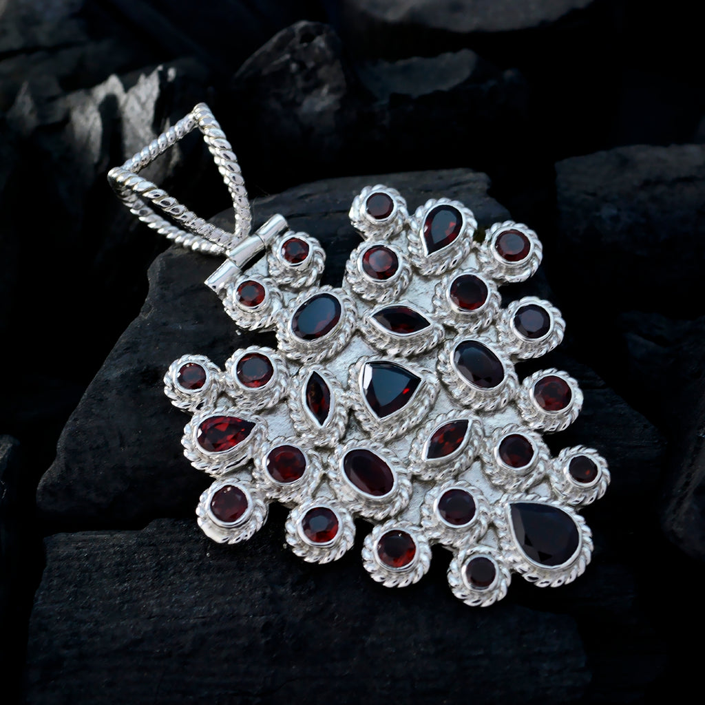 Garnet Chunky Mexican 925 Silver multiple Isabel Rope-Wire Red Pendant Jewelry