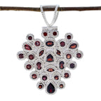Garnet Chunky Mexican 925 Silver multiple Red Pendant