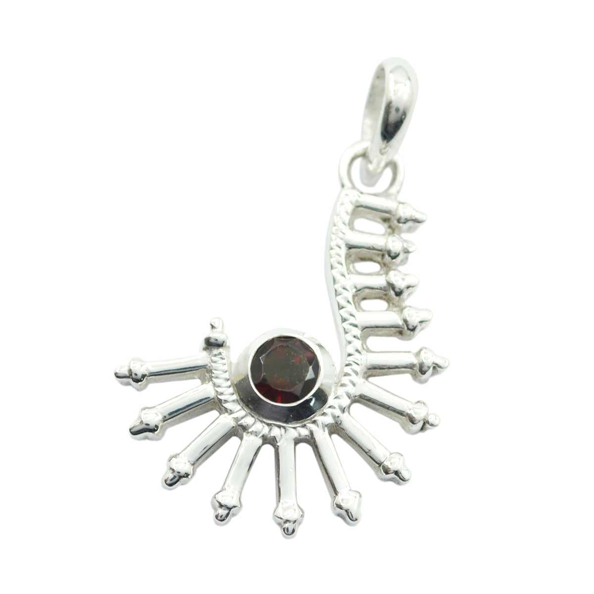 Garnet Featherlight Spanish Silver Solitaire Clara Engagement Red Pendant Jewelry